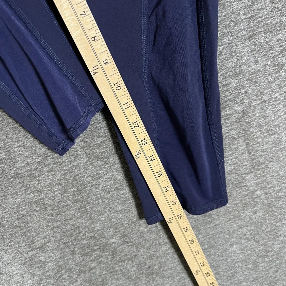 Alo Yoga‎ Leggings Womens Medium Blue Capri High Rise Yoga Athletic Stretch
